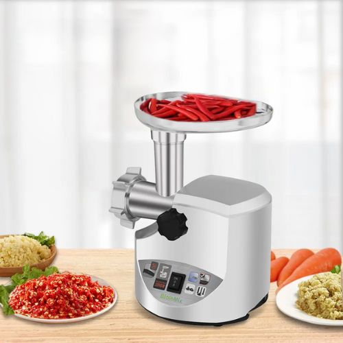 Hachoir a viande électrique avec bac de récupération