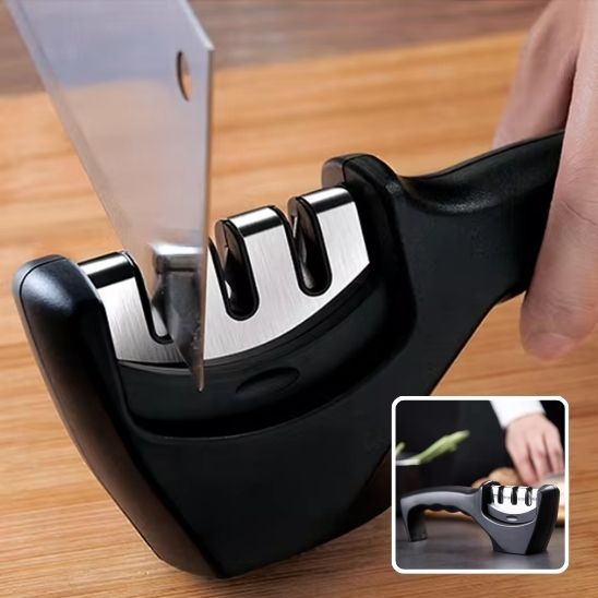 Aiguiseur couteau 3-en-1 avec base stable antidérapante