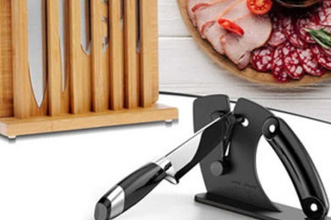 kit entretien couteau cuisine complet avec planche affûteur