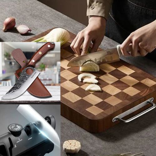 Kit Découpe Pro | Couteau + Planche + Affûteur