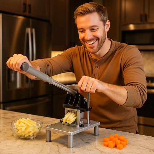coupe frites presse-tout pratique pour cuisine
