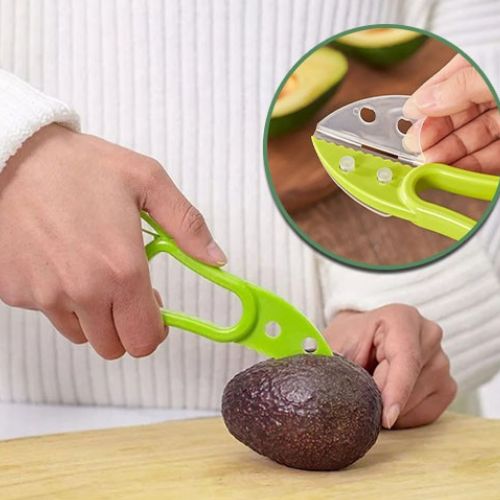 Couteau cuisine avocat 3-en-1 multifonction pour fendre dénoyauter trancher
