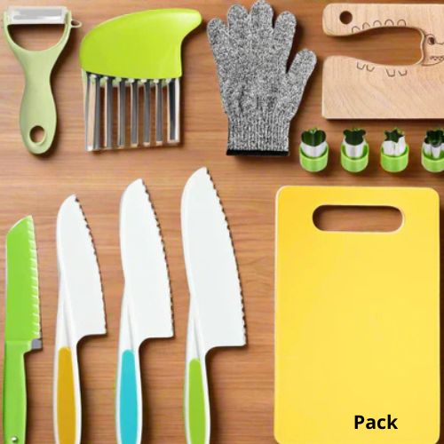 Couteau cuisine enfants colorés pour apprendre à cuisiner en toute sécurité
