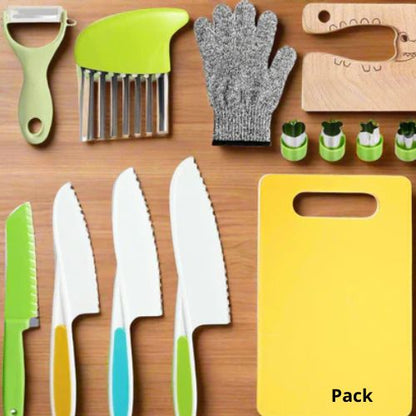Couteau cuisine enfants colorés pour apprendre à cuisiner en toute sécurité
