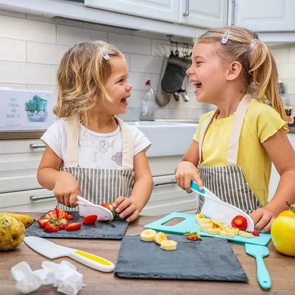 Couteau cuisine enfants set sécuritaire pour apprentissage culinaire en famille
