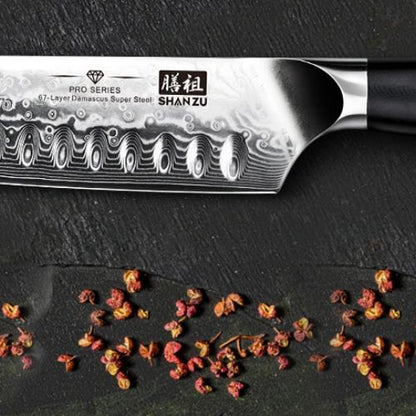 Couteau japonais santoku SHANZU lame acier Damas