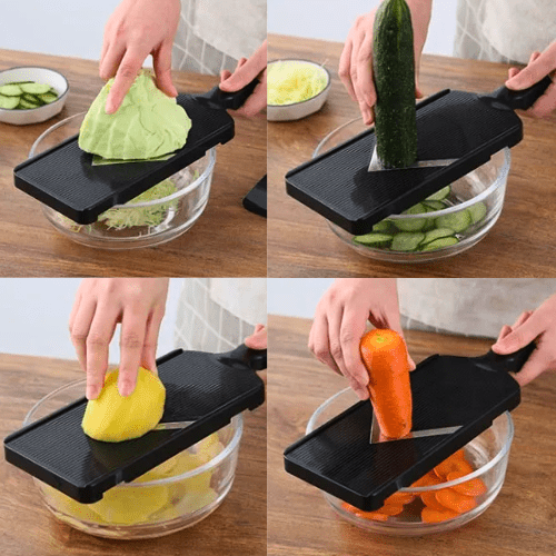 Coupe chou mandoline cuisine en action - émincage rapide et précis
