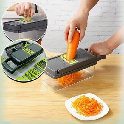 Mandoline professionnelle en action - tranchage de légumes