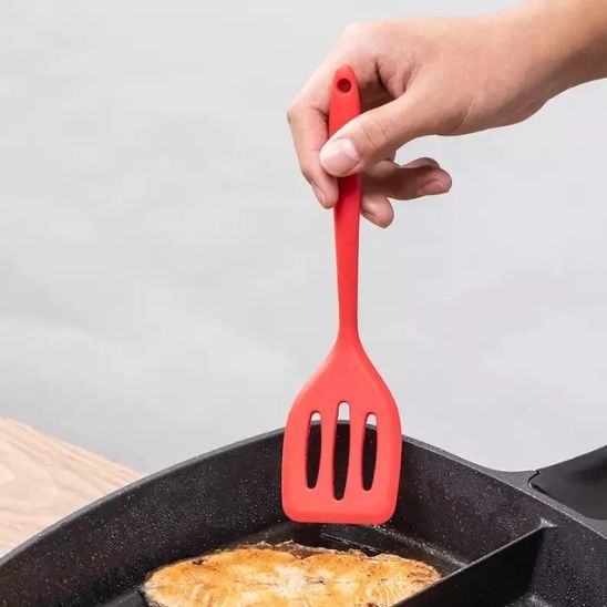 La spatule avec un saumon.