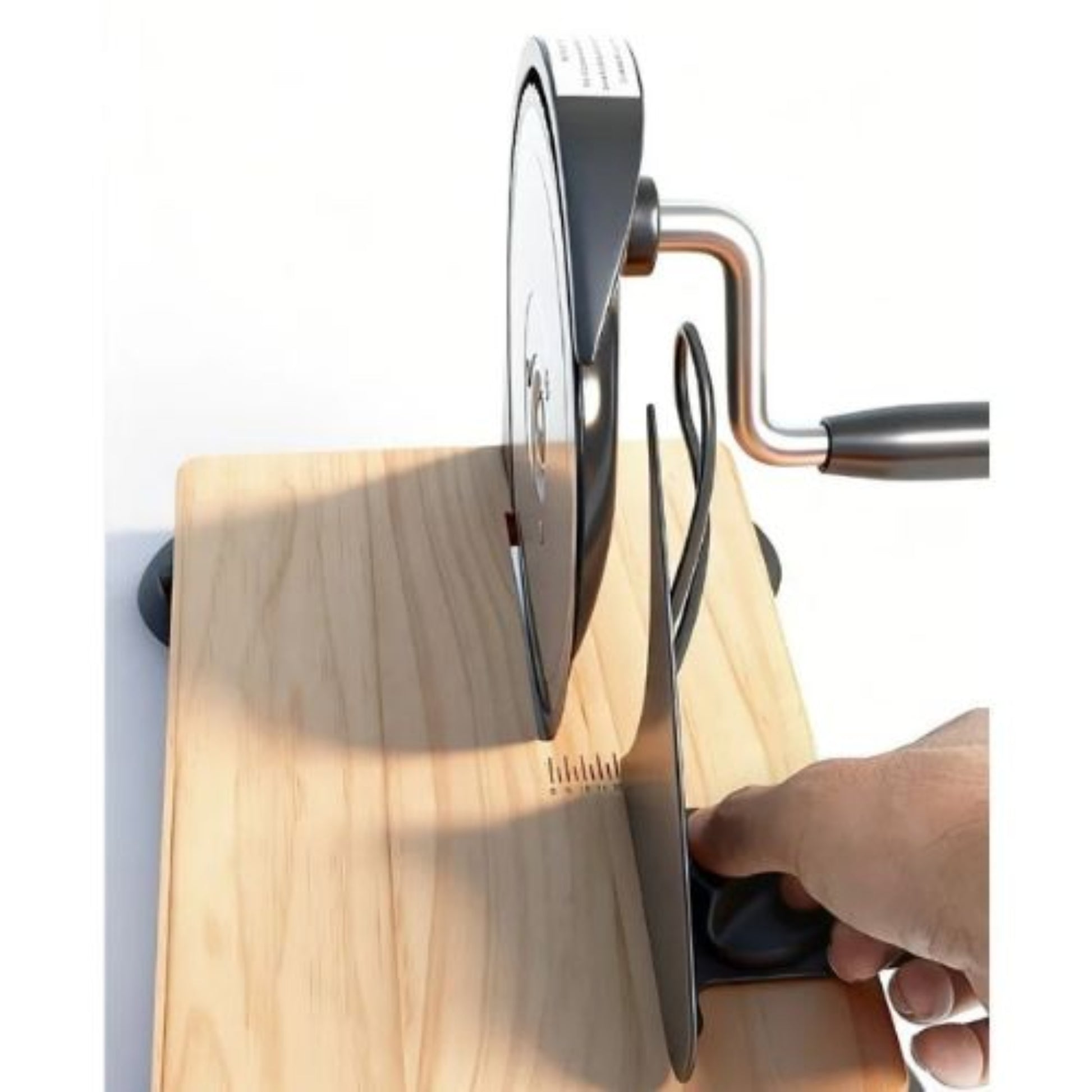 Manivelle ergonomique de trancheuse à pain pour découpe sans effort