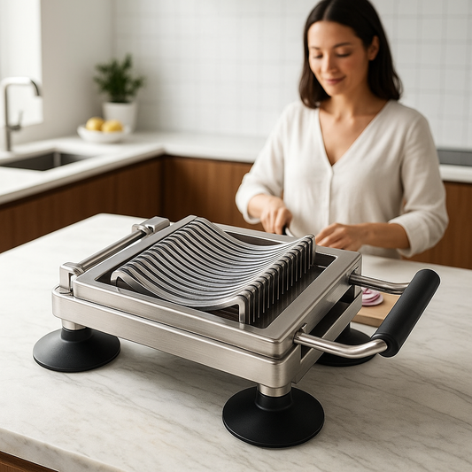 trancheuse manuelle avec maman satisfaite
