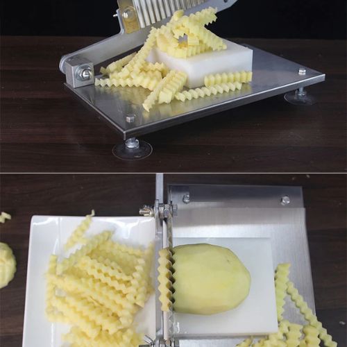 trancheuse ondulees coupant patates
